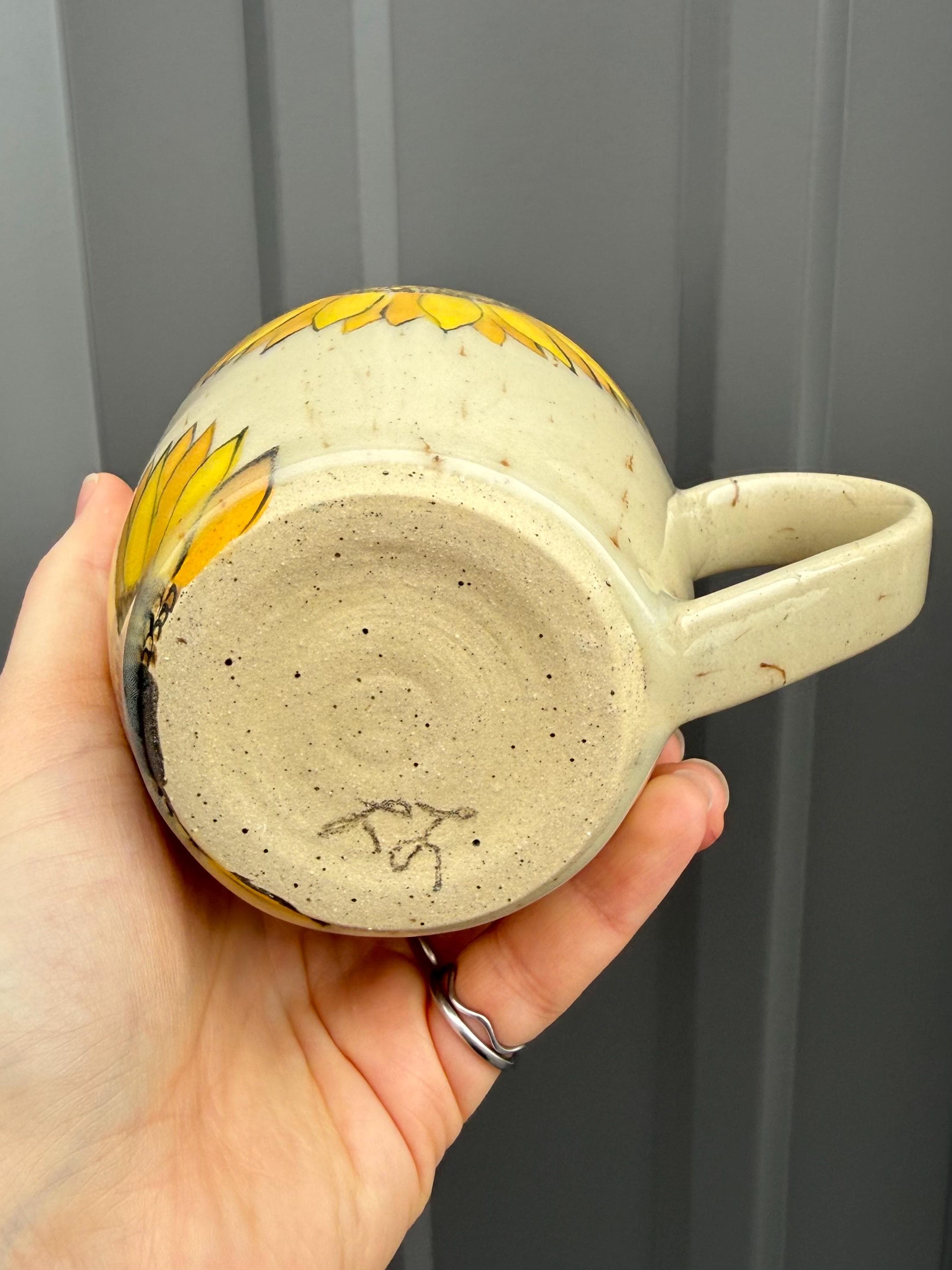 Hand Painted Sunflower Ceramic Mug
