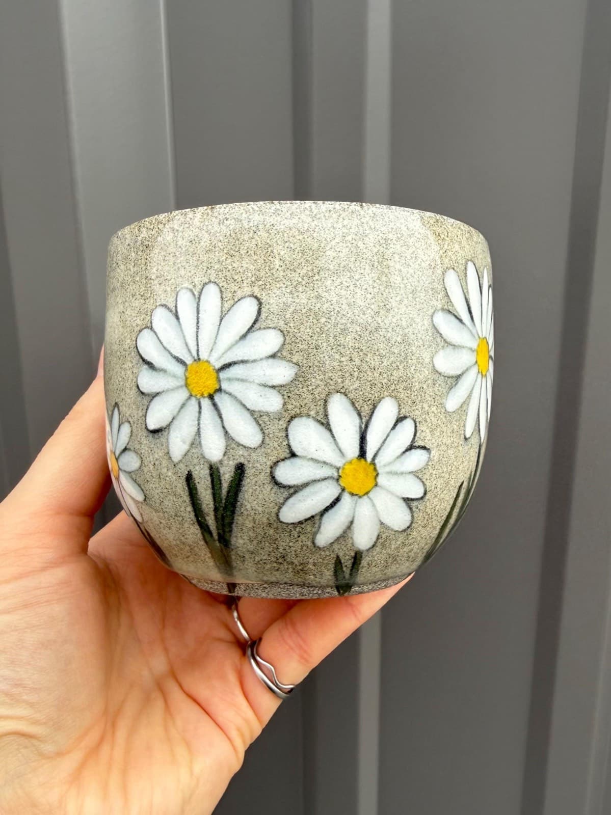 Hand Painted Daisy Ceramic Mug