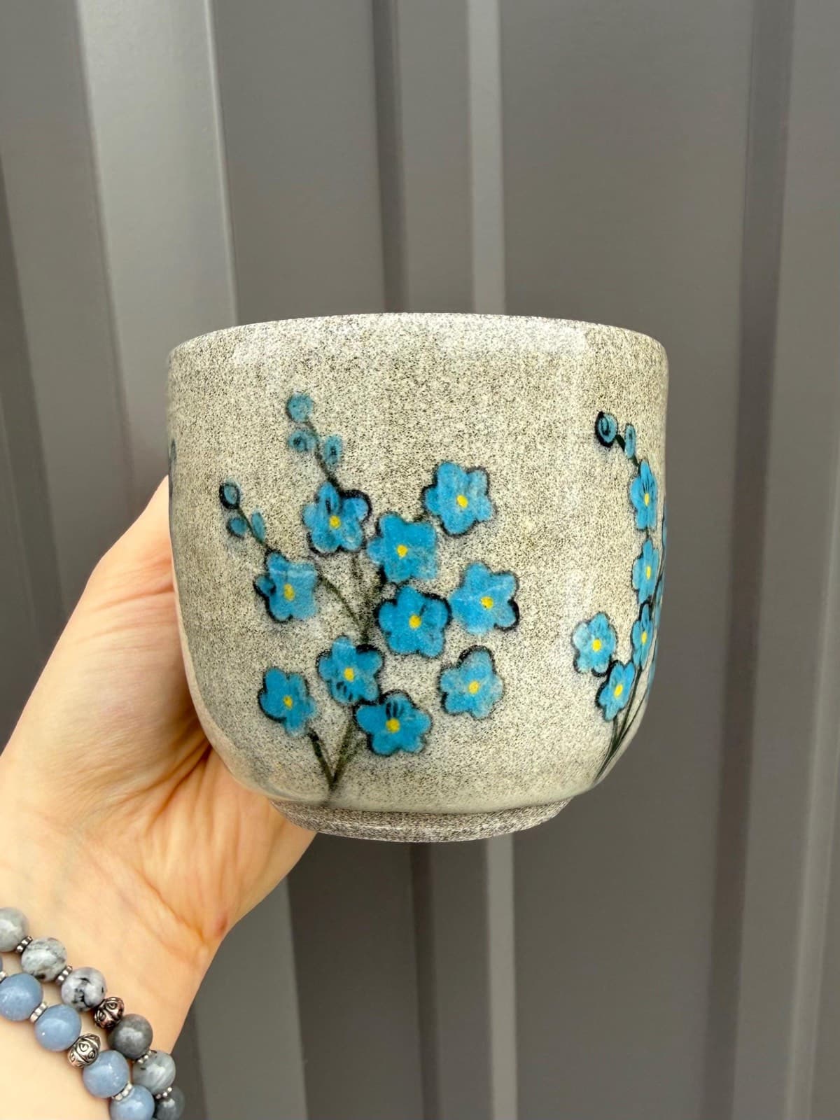 Hand Painted Forget Me Not Ceramic Mug