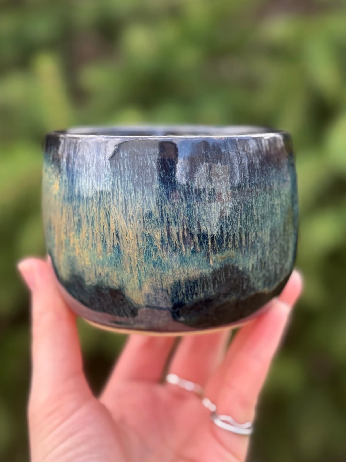 Waterfall red iron oxide teacup